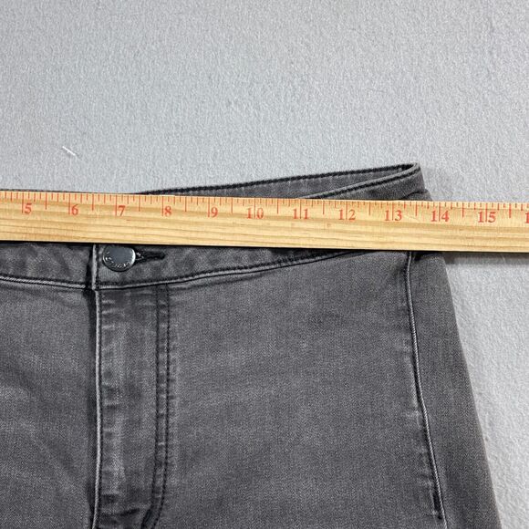 Free People Jeans Women 28 Gray Denim Flare Raw Hem High Waist Wide Bell Bottoms - Picture 6 of 11